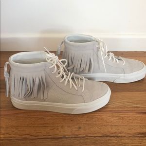 Vans high top fringe sneakers
